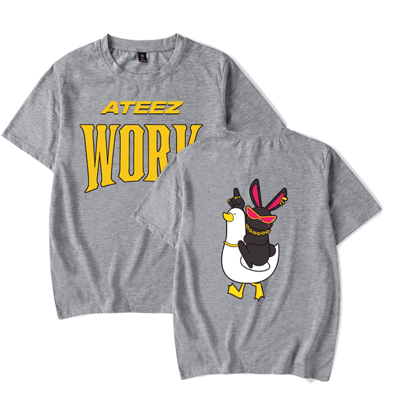 Ateez Merch Tee Work Single Logo T-Shirt Fashion Kpop Men Women shirt Sweatshirt tshirt Casual Short Sleeve T-shirts