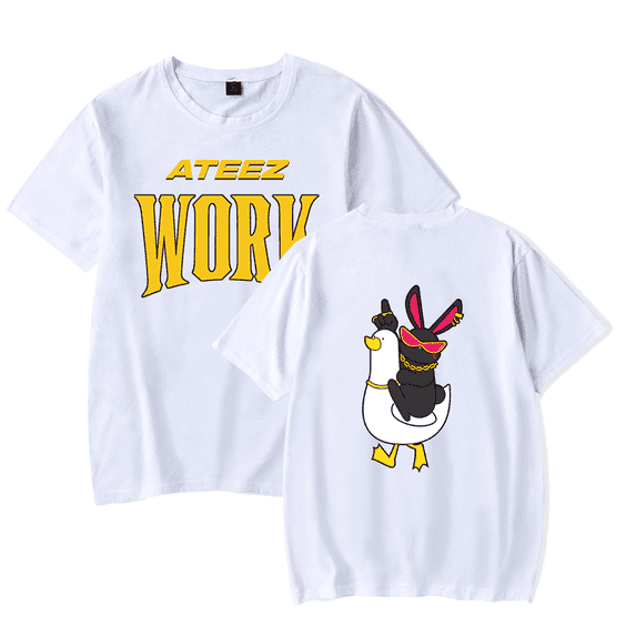 Ateez Merch Tee Work Single Logo T-Shirt Fashion Kpop Men Women shirt Sweatshirt tshirt Casual Short Sleeve T-shirts