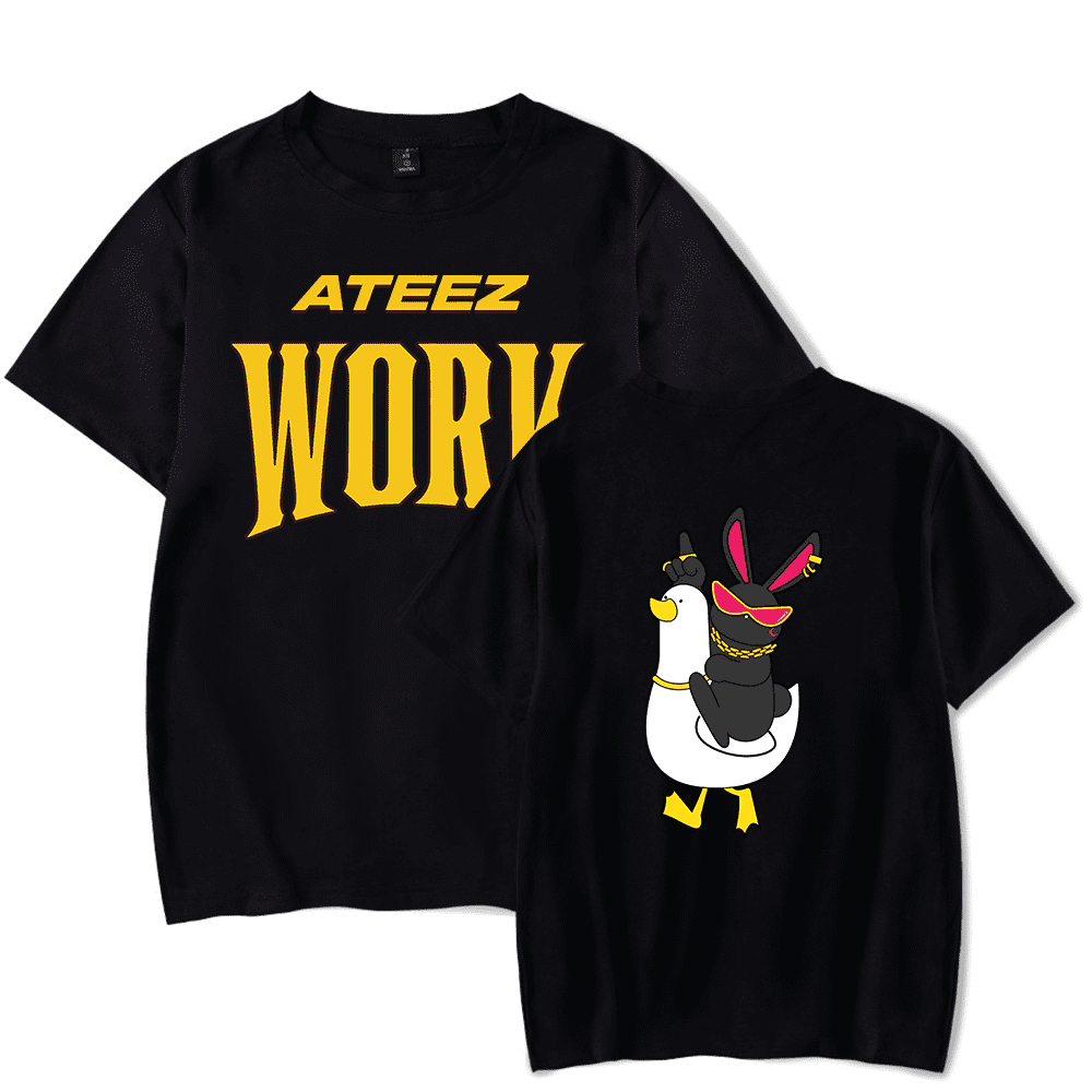 Ateez Merch Tee Work Single Logo T-Shirt Fashion Kpop Men