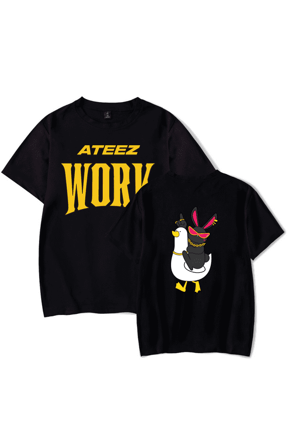 Ateez Merch Tee Work Single Logo T-Shirt Fashion Kpop Men Women shirt Sweatshirt tshirt Casual Short Sleeve T-shirts