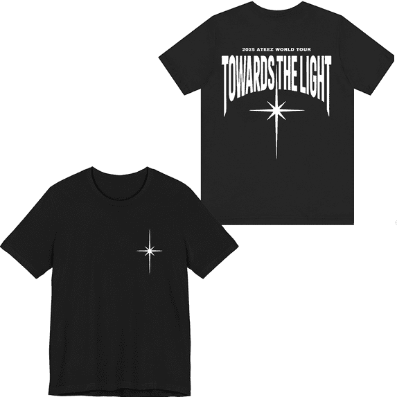 Ateez Merch Towards The Light 2025 Tour Shirt Fashion Unisex Men Women Kpop T-shirt Short Sleeve Top