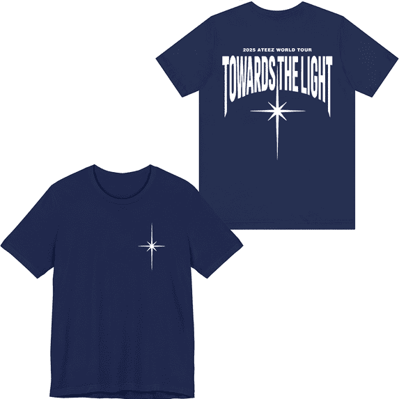 Ateez Merch Towards The Light 2025 Tour Shirt Fashion Unisex Men Women Kpop T-shirt Short Sleeve Top