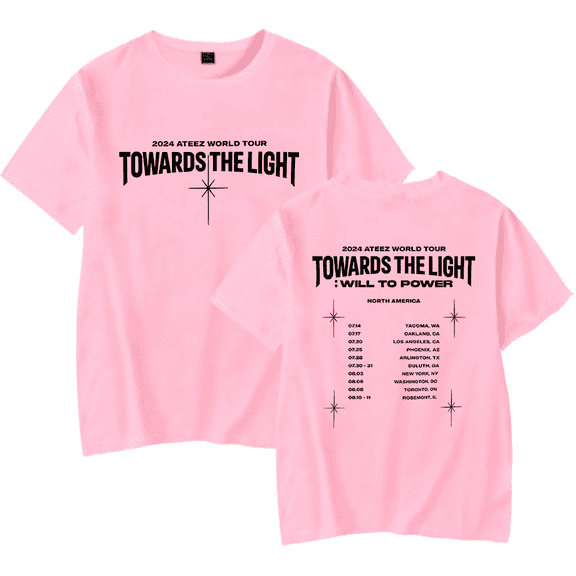 Ateez Merch Tshirt 2024 Ateez World Tour Towards The Light tshirts Fashion Kpop Men Women shirt Sweatshirt Tee Casual Short Sleeve T-shirts