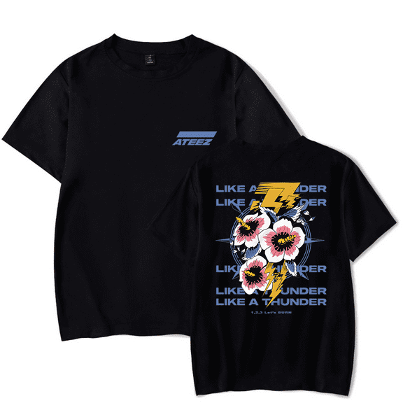 Ateez Merch Tshirt Answer Single 1 2 3 Let's Burn tshirts Fashion Kpop Men Women shirt Sweatshirt Tee Casual Short Sleeve T-shirts