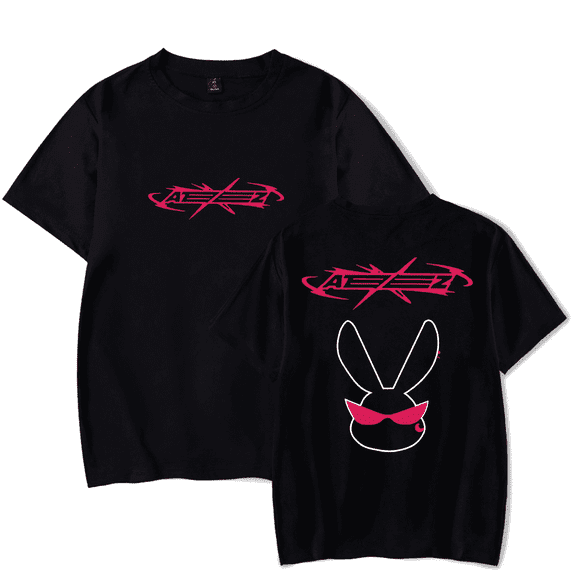 Ateez Merch Tshirt Sunglasses Rabbit tshirts Fashion Kpop Men Women shirt Sweatshirt Tee Casual Short Sleeve T-shirts