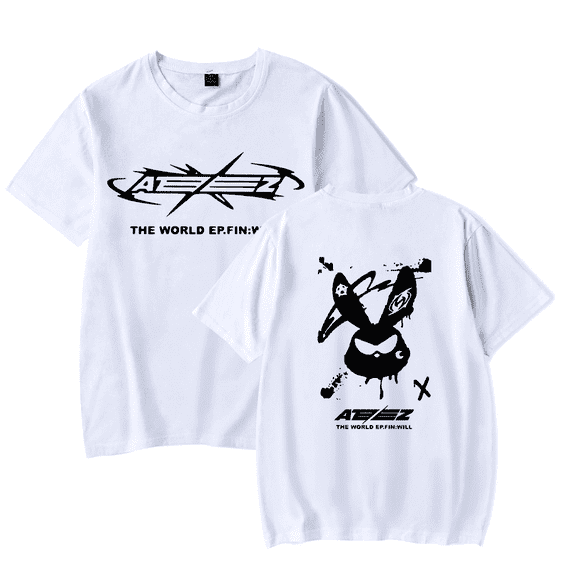 Ateez Merch Tshirt The World EP.Fin: Will Tour tshirts Fashion Kpop Men Women shirt Sweatshirt Tee Casual Short Sleeve T-shirts