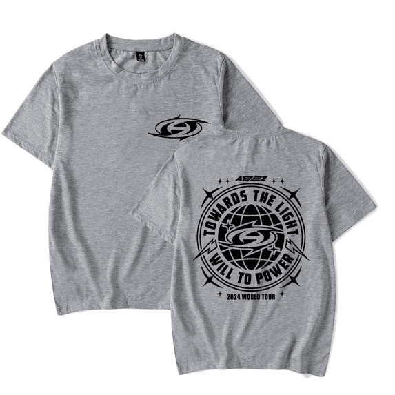 Ateez Merch Tshirt Towards The Light: Will To Power World Tour tshirts Fashion Kpop Men Women shirt Sweatshirt Tee Casual Short Sleeve T-shirts