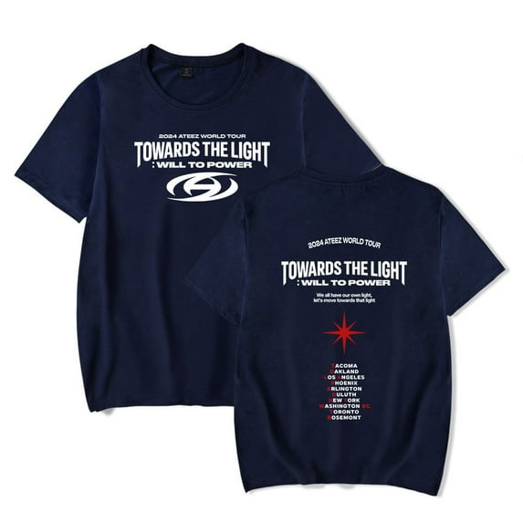 Ateez Towards The Light Will To Power World Tour merch T Shirt Short Sleeve crewneck tshirt men/women trendy Top