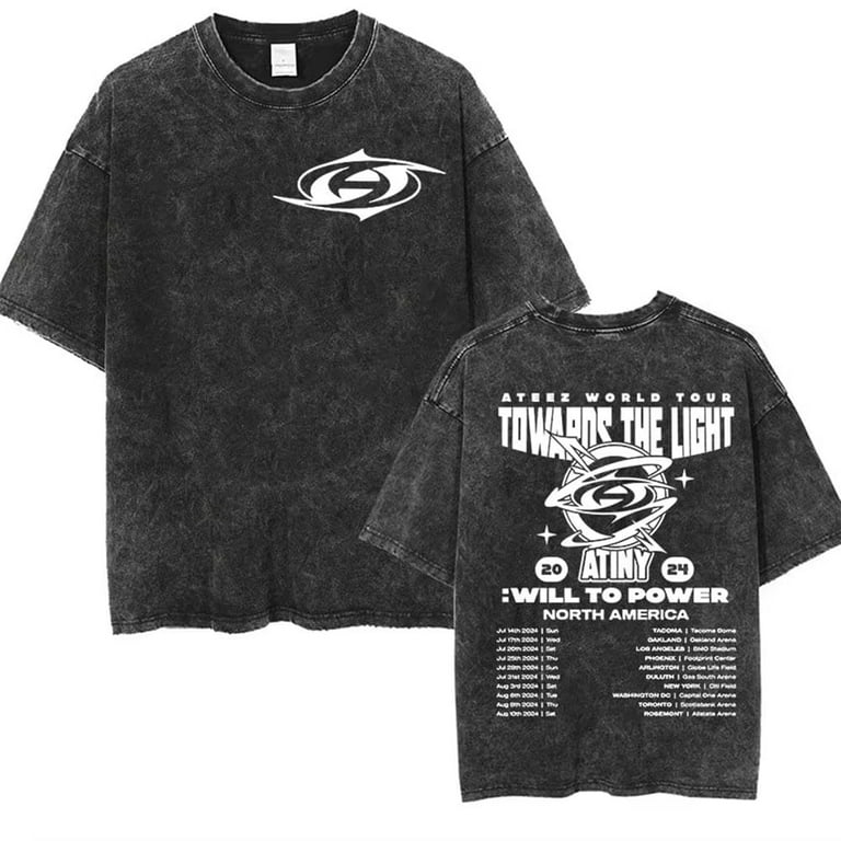 ATEEZ アチズ 멋 Tシャツ USツアー ATEEZ Official Tour Merch Logo T-Shirt | Amazon.com