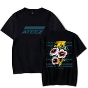 Ateez thunder Merch T-Shirt Tee Cosplay Men/Women Summer Sweatshirt Short Tshirt KPOP Cosplay Top