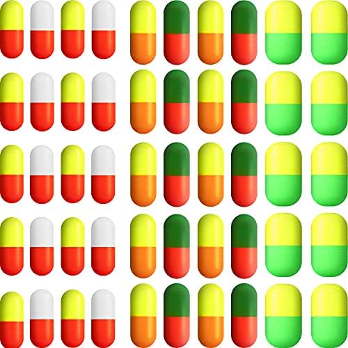 Atefa 100 Pieces Pompano Rig Floats for Surf Fishing Pill Snell Fishing Floats Making Kit for Trout Catfish Walleye