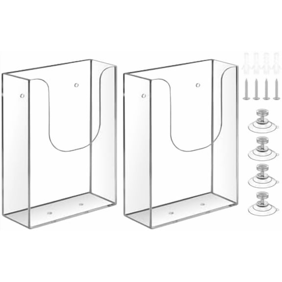 Atefa Brochure Holder, 4 x 6 Inches Brochure Holder Wall Mount Literature Holder Clear Flyer Holder Wall Mounted (2 pack)
