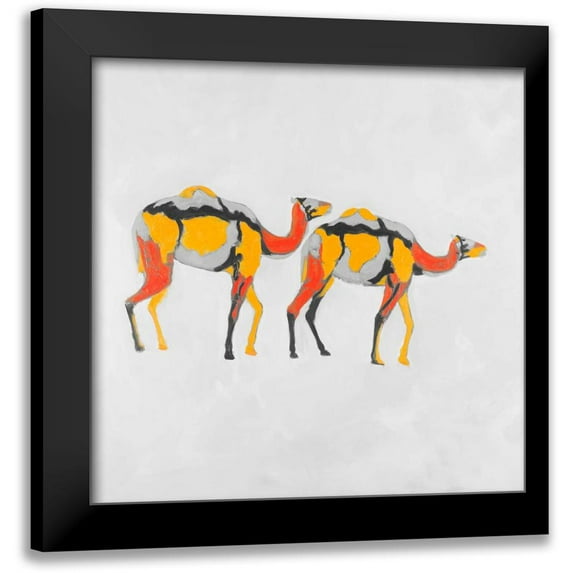 Atelier B Art Studio 12x12 Black Modern Framed Museum Art Print Titled - Abstract Dromedaries