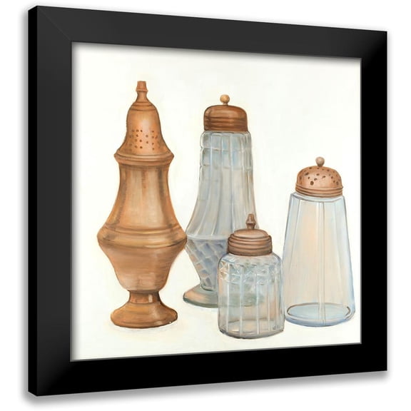 Atelier B Art Studio 12x12 Black Modern Framed Museum Art Print Titled - Antique Salt and Pepper Shaker