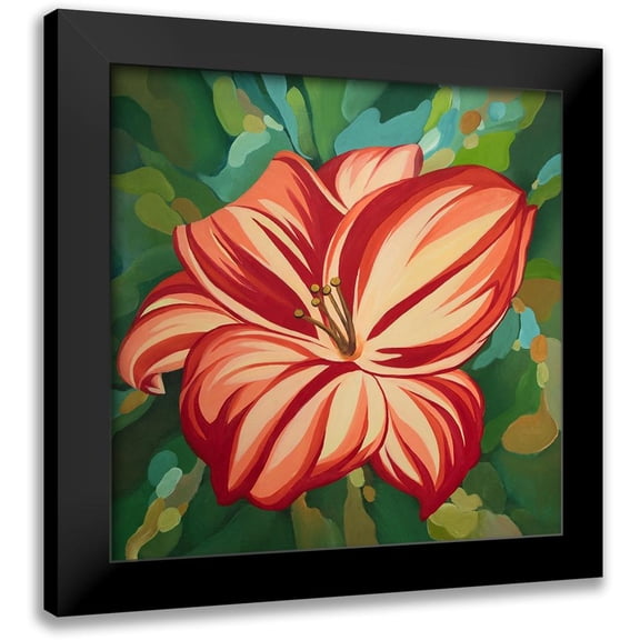 Atelier B Art Studio 12x12 Black Modern Framed Museum Art Print Titled - BLOOMING DAYLILIES