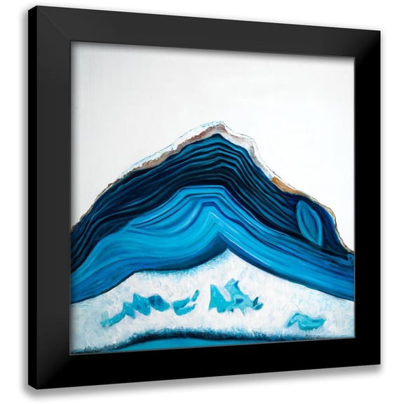 Atelier B Art Studio 12x12 Black Modern Framed Museum Art Print Titled - BLUE GEODE PROFILE