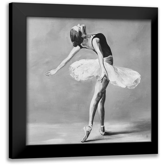 Atelier B Art Studio 12x12 Black Modern Framed Museum Art Print Titled - Classic Ballet Dancer