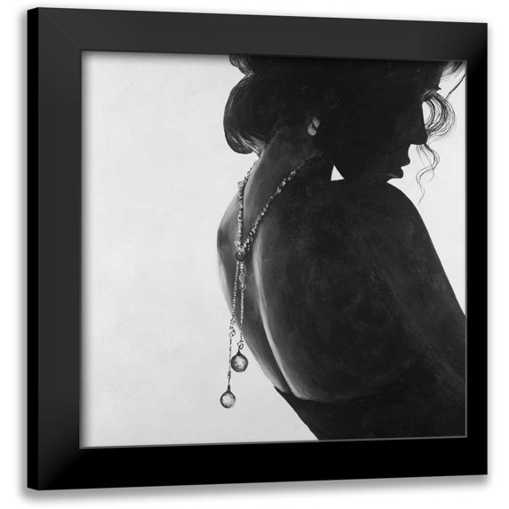 Atelier B Art Studio 12x12 Black Modern Framed Museum Art Print Titled - Classic Woman with Jewelry