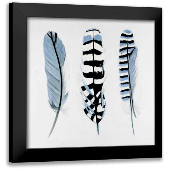 Atelier B Art Studio 12x12 Black Modern Framed Museum Art Print Titled - Delicate Feathers