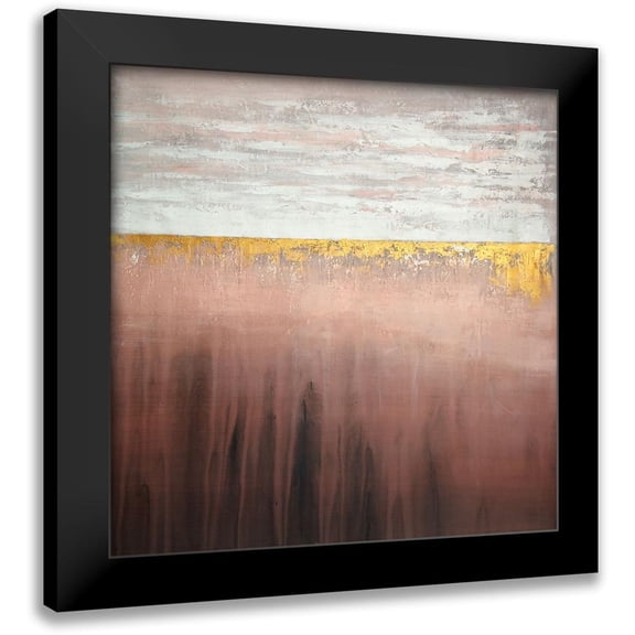 Atelier B Art Studio 12x12 Black Modern Framed Museum Art Print Titled - GOLDEN PINK