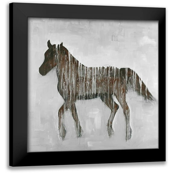 Atelier B Art Studio 12x12 Black Modern Framed Museum Art Print Titled - Gambading Abstract Horse