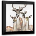thumbnail image 1 of Atelier B Art Studio 12x12 Black Modern Framed Museum Art Print Titled - Group of Abstract Deers, 1 of 5