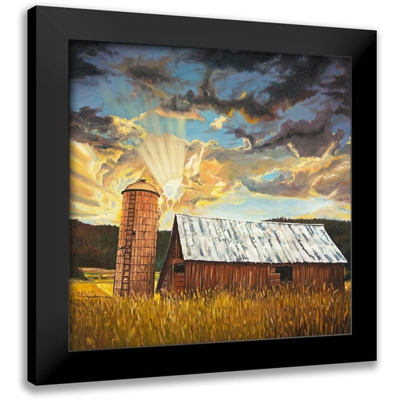 Atelier B Art Studio 12x12 Black Modern Framed Museum Art Print Titled - HAY BARN
