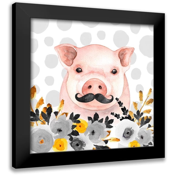 Atelier B Art Studio 12x12 Black Modern Framed Museum Art Print Titled - LITTLE DISGUISED PIG