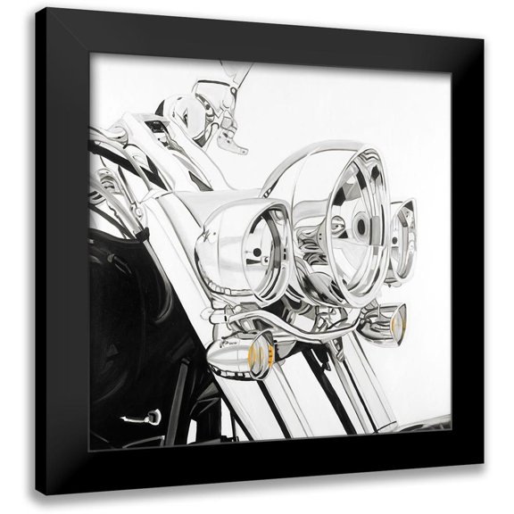 Atelier B Art Studio 12x12 Black Modern Framed Museum Art Print Titled - Motorcycle light