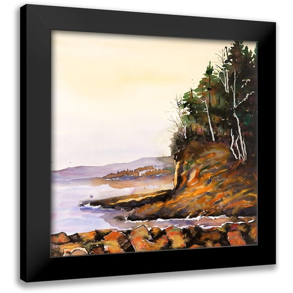 Atelier B Art Studio 12x12 Black Modern Framed Museum Art Print Titled - PEACEFUL LAKE