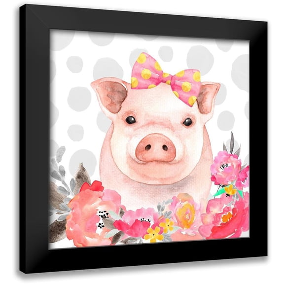 Atelier B Art Studio 12x12 Black Modern Framed Museum Art Print Titled - PRETTY PIG