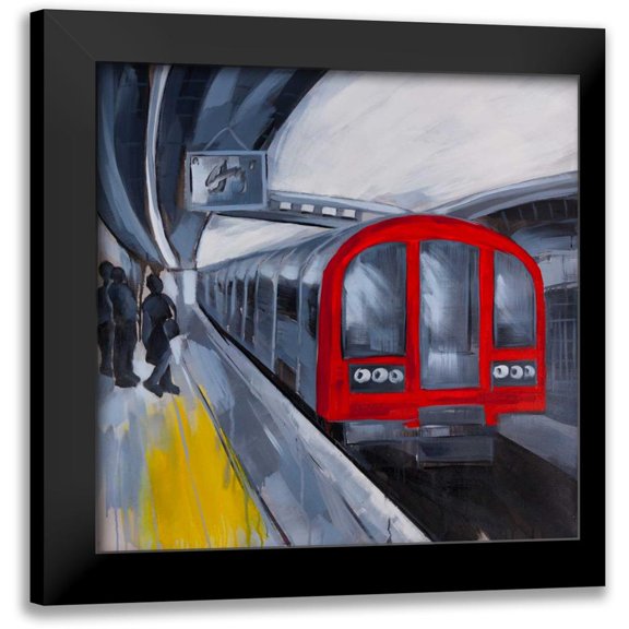 Atelier B Art Studio 12x12 Black Modern Framed Museum Art Print Titled - People Waiting for the Metro