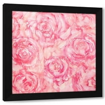 Atelier B Art Studio 12x12 Black Modern Framed Museum Art Print Titled - ROSES IN WATERCOLOR