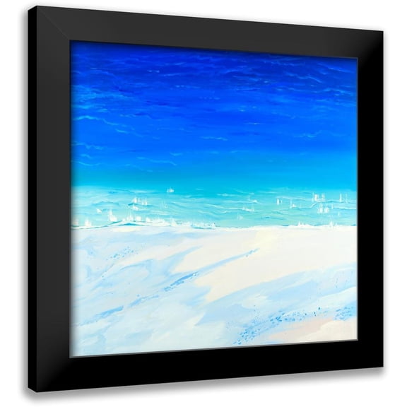 Atelier B Art Studio 12x12 Black Modern Framed Museum Art Print Titled - Satellite View of the Ocean