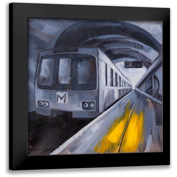 Atelier B Art Studio 12x12 Black Modern Framed Museum Art Print Titled - Subway in a Metro