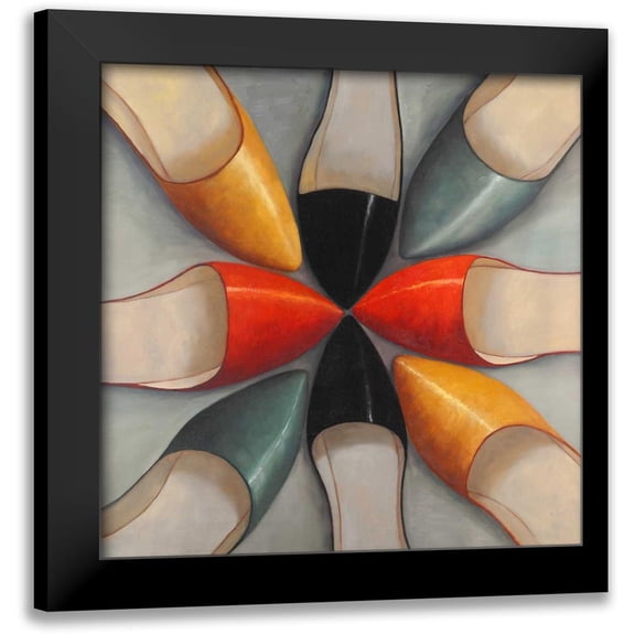Atelier B Art Studio 12x12 Black Modern Framed Museum Art Print Titled - Womens Ballerina Shoes Style