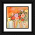 thumbnail image 1 of Atelier B Art Studio 12x12 Black Ornate Wood Framed with Double Matting Museum Art Print Titled - Colorful Abstract Flowers, 1 of 4