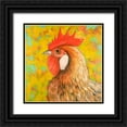 thumbnail image 1 of Atelier B Art Studio 12x12 Black Ornate Wood Framed with Double Matting Museum Art Print Titled - Colorful Chicken, 1 of 4