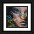 thumbnail image 1 of Atelier B Art Studio 12x12 Black Ornate Wood Framed with Double Matting Museum Art Print Titled - Colorful Woman Face, 1 of 4