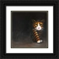 thumbnail image 1 of Atelier B Art Studio 12x12 Black Ornate Wood Framed with Double Matting Museum Art Print Titled - Discreet Cat, 1 of 4