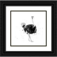 thumbnail image 1 of Atelier B Art Studio 12x12 Black Ornate Wood Framed with Double Matting Museum Art Print Titled - PROUD OSTRICH, 1 of 4