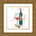 thumbnail image 1 of Atelier B Art Studio 12x12 Gold Ornate Wood Framed with Double Matting Museum Art Print Titled - BOTTLE OF RED WINE, 1 of 4
