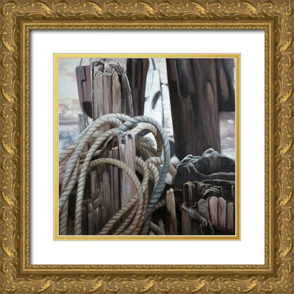 Atelier B Art Studio 12x12 Gold Ornate Wood Framed with Double Matting Museum Art Print Titled - DRIFTWOOD
