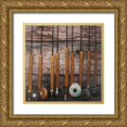 thumbnail image 1 of Atelier B Art Studio 12x12 Gold Ornate Wood Framed with Double Matting Museum Art Print Titled - FISHING RODS ON WOOD, 1 of 4
