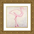 thumbnail image 1 of Atelier B Art Studio 12x12 Gold Ornate Wood Framed with Double Matting Museum Art Print Titled - FLAMINGO SKETCH, 1 of 4