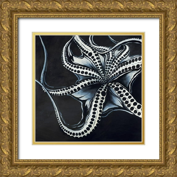 Atelier B Art Studio 12x12 Gold Ornate Wood Framed with Double Matting Museum Art Print Titled - OCTOPUS TENTACLE