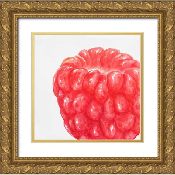 Atelier B Art Studio 12x12 Gold Ornate Wood Framed with Double Matting Museum Art Print Titled - Raspberry