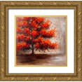 thumbnail image 1 of Atelier B Art Studio 12x12 Gold Ornate Wood Framed with Double Matting Museum Art Print Titled - TREE WITH DOTTED LEAVES, 1 of 4