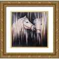 thumbnail image 1 of Atelier B Art Studio 12x12 Gold Ornate Wood Framed with Double Matting Museum Art Print Titled - TWO WHITE HORSES KISSING, 1 of 4