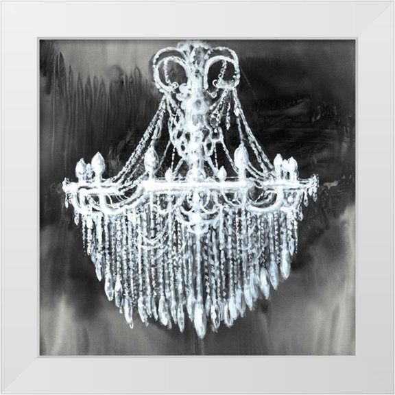 Atelier B Art Studio 12x12 White Modern Wood Framed Museum Art Print Titled - Big Glam Chandelier
